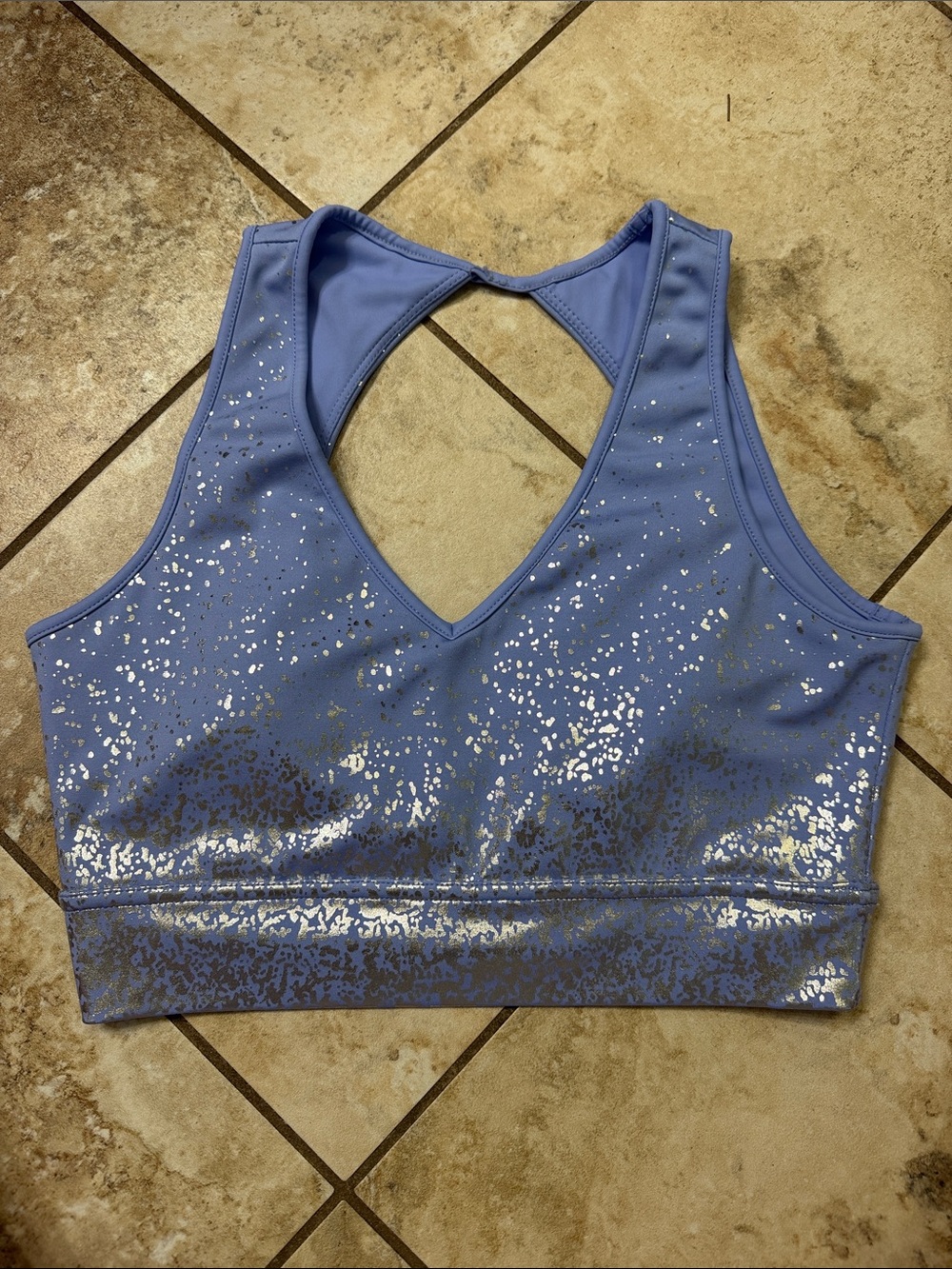Buffbunny Blue Metallic Splash Sports Bra - Women Intimates. Size Large